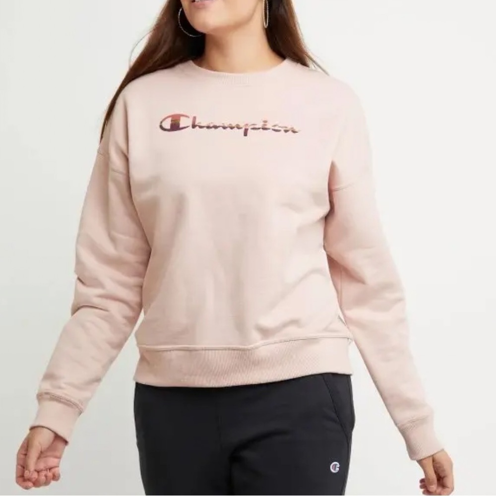 3/$20 Champion Retro Logo Powerblend Relaxed Crewneck Sweatshirt New